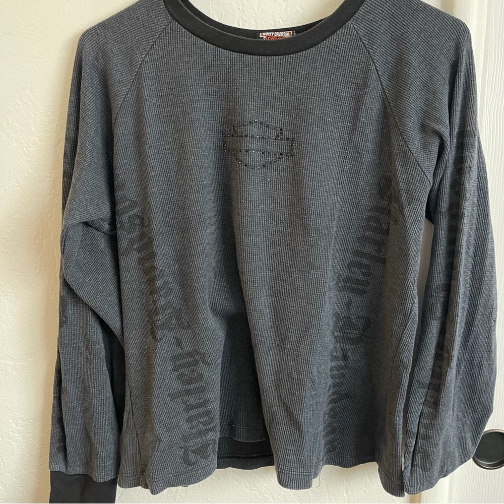 Harley Davidson waffle thermal long sleeve 90s vintage